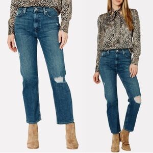 Hudson Jeans Women's Distressed Blue Straight Leg